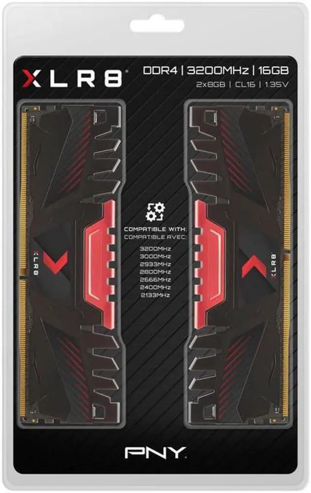 Alt view image 18 of 20 - PNY XLR8 16GB (2 x 8GB) DDR4 3200 (PC4-25600) CL16 288-Pin SDRAM Desktop Memory Model MD16GK2D4320016AXR