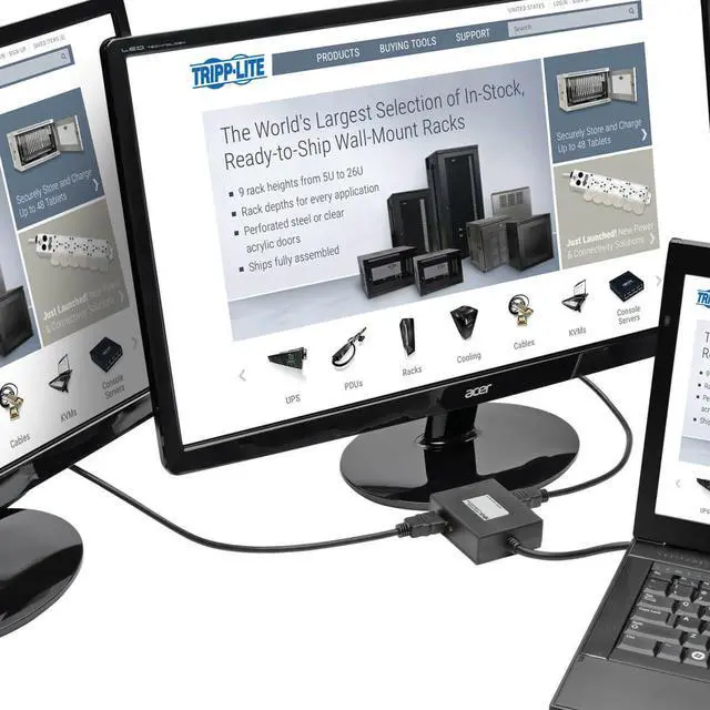Alt view image 10 of 20 - Tripp Lite B157-002-HD 2-Port DisplayPort to HDMI Splitter