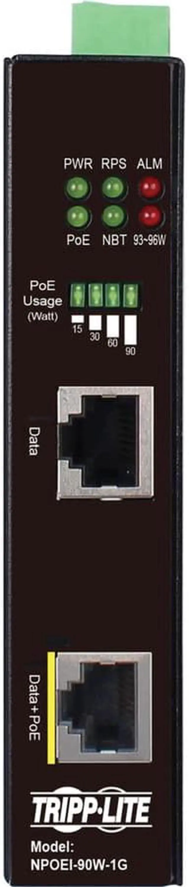 Alt view image 5 of 11 - Tripp Lite Gigabit Ethernet PoE Injector Industrial 90W PoE++ 1-Port NPOEI90W1G