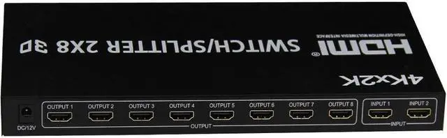 Alt view image 6 of 9 - 4XEM 2x8 Port HDMI Splitter\Switcher Supports 3D 4K/2K