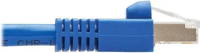 Alt view image 6 of 9 - Tripp Lite M12 X-Code Cat6a Shielded Ethernet Cable, Right-Angle M12/RJ45 Cable, 10G F/UTP CMR-LP (M/M), IP68, 60W Power over Ethernet, Blue, 9.8 Feet / 3 Meters (NM12-6A4-03M-BL)