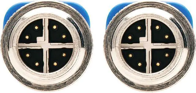 Alt view image 4 of 7 - Tripp Lite M12 X-Code Cat6a Shielded Ethernet Cable, 10G F/UTP CMR-LP (M/M), IP68, 60W Power over Ethernet, Blue, 3.3 Feet / 1 Meter (NM12-6A1-01M-BL)