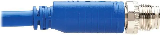 Alt view image 6 of 7 - Tripp Lite M12 X-Code Cat6a Shielded Ethernet Cable, 10G F/UTP CMR-LP (M/M), IP68, 60W Power over Ethernet, Blue, 3.3 Feet / 1 Meter (NM12-6A1-01M-BL)