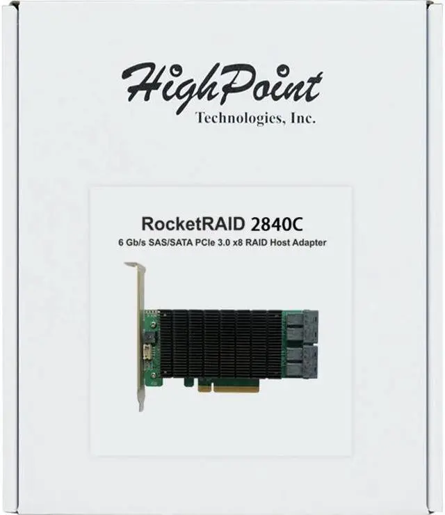 Alt view image 9 of 16 - HighPoint RR2840C PCI-Express 3.0 x8 Low Profile PCI-Express Controller Card