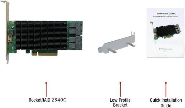 Alt view image 10 of 16 - HighPoint RR2840C PCI-Express 3.0 x8 Low Profile PCI-Express Controller Card