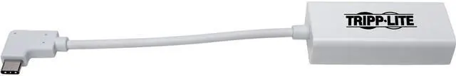 Alt view image 3 of 13 - Tripp Lite USB C to Gigabit Adapter Converter USB 3.1 Right-Angle White 6in