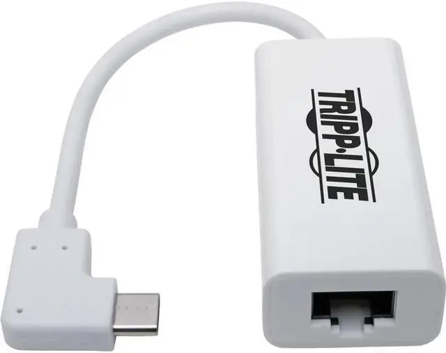 Alt view image 11 of 13 - Tripp Lite USB C to Gigabit Adapter Converter USB 3.1 Right-Angle White 6in