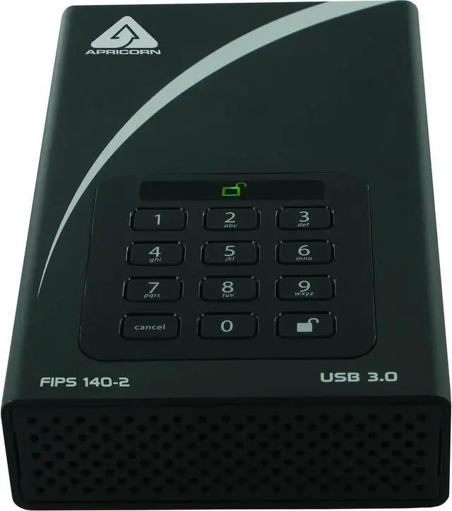 Main image of Apricorn Aegis Padlock Dt Fips Adt-3Pl256f-12Tb 12 Tb Desktop Hard Drive - External - Black - Taa Compliant