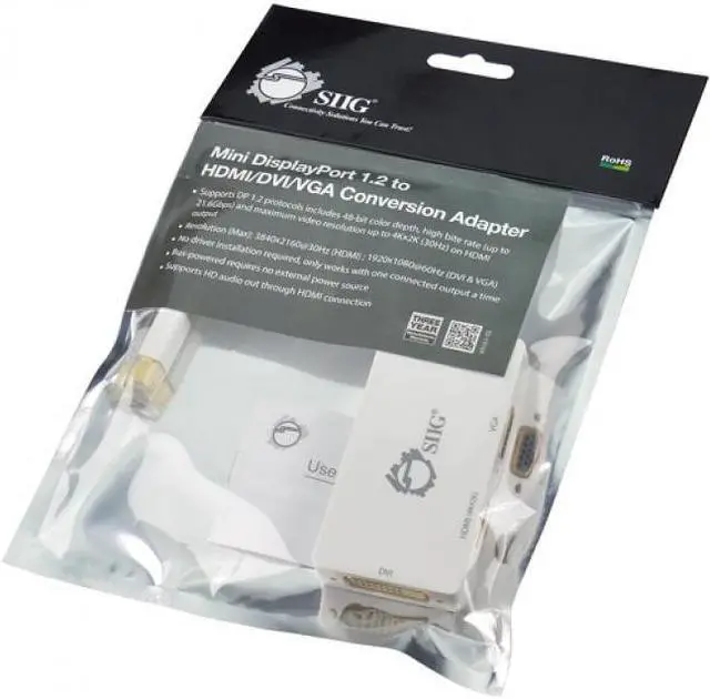 Alt view image 16 of 20 - SIIG CB-DP1H11-S1 Mini DisplayPort 1.2 to HDMI