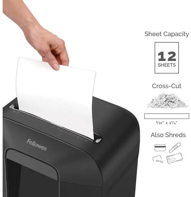 Alt view image 16 of 20 - Fellowes Powershred LX85 12-Sheet Cross Cut Personal Paper Shredder (FEL4400401)