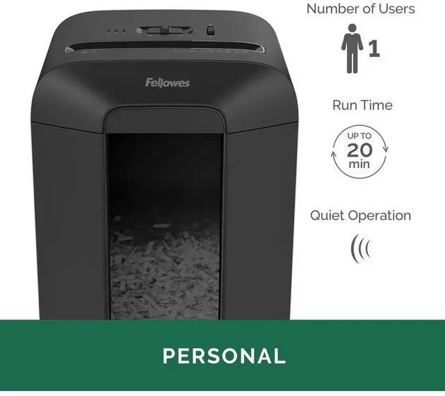 Alt view image 19 of 20 - Fellowes Powershred LX85 12-Sheet Cross Cut Personal Paper Shredder (FEL4400401)