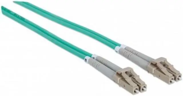 Alt view image 3 of 12 - Intellinet Fiber Optic Patch Cable, Duplex, Multimode, LC/LC, 50/125 Âµm, OM3, 2.0 m (7.0 ft.), Aqua