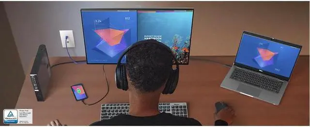 Alt view image 8 of 20 - Dell UltraSharp U2422HE 24" (23.8" Viewable) Full HD 1920 x 1080 60 Hz HDMI, DisplayPort, USB IPS Monitor