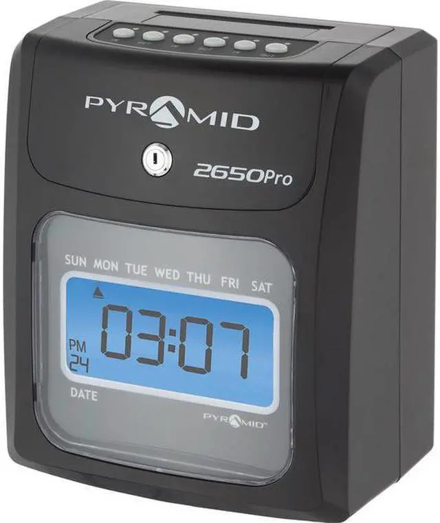 Alt view image 6 of 6 - 2650 Pro Auto Aligning Time Clock LCD Display Charcoal