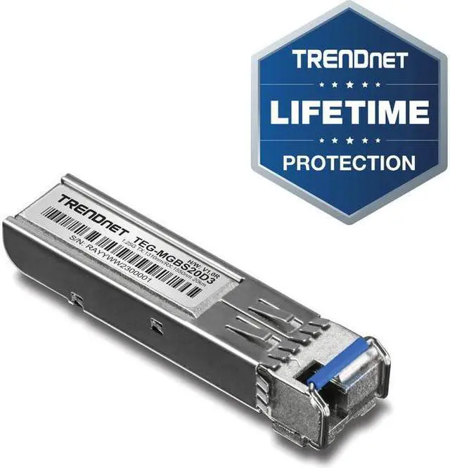 Alt view image 7 of 16 - TRENDnet SFP to RJ45 Dual Wavelength Single-Mode LC Module, TEG-MGBS20D3, Must Pair w/ TEG-MGBS20D5 or a Compatible Module, Up to 20 km (12.4 miles), Bi-Directional (WDM) SFP