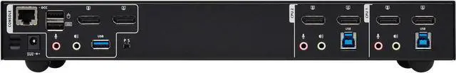 Alt view image 2 of 11 - Tripp Lite B006-DP2UA2 DisplayPort Dual-Display KVM Switch - 2 Computer(s) - 1 Local User(s) - 4096 x 2160 - 50 Hz, 60 Hz - 1 x Network (RJ-45) - 6 x USB - Desktop, Rack-mountable - 6 x DisplayPort