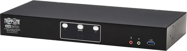 Alt view image 3 of 11 - Tripp Lite B006-DP2UA2 DisplayPort Dual-Display KVM Switch - 2 Computer(s) - 1 Local User(s) - 4096 x 2160 - 50 Hz, 60 Hz - 1 x Network (RJ-45) - 6 x USB - Desktop, Rack-mountable - 6 x DisplayPort