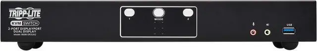 Alt view image 6 of 11 - Tripp Lite B006-DP2UA2 DisplayPort Dual-Display KVM Switch - 2 Computer(s) - 1 Local User(s) - 4096 x 2160 - 50 Hz, 60 Hz - 1 x Network (RJ-45) - 6 x USB - Desktop, Rack-mountable - 6 x DisplayPort