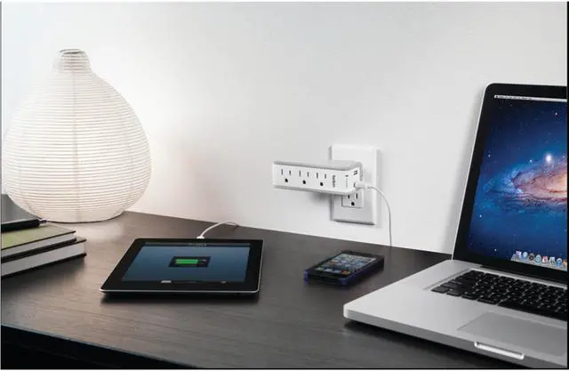 Alt view image 16 of 20 - Belkin SurgePlus 2-Port USB Swivel Charger w/ 3 AC Outlets (10 Watts, Combined)