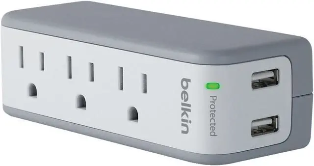 Alt view image 19 of 20 - Belkin SurgePlus 2-Port USB Swivel Charger w/ 3 AC Outlets (10 Watts, Combined)