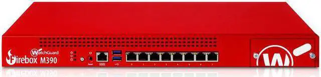 Main image of WatchGuard Firebox M390 Network Security/Firewall Appliance - 8 Port - 10/100/1000Base-T - Gigabit Ethernet - 8 x RJ-45 - 1 Total Expansion Slots - 3 Year Standard Support