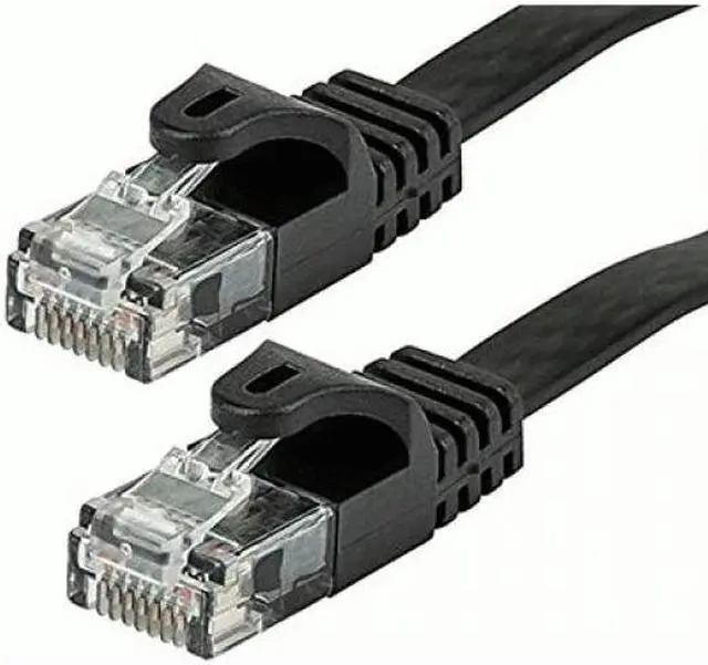 Main image of Monoprice Flat Cat6 Ethernet Patch Cable - 3 Feet - Black, Snagless RJ45, Flat, 550MHz, UTP, Pure Bare Copper Wire, 30AWG - Flexboot Series