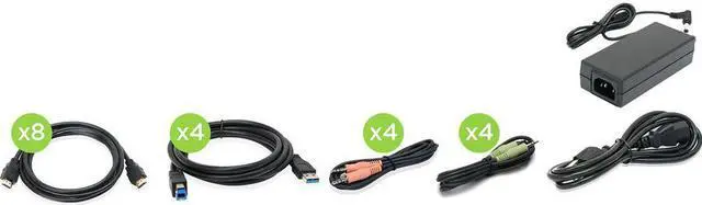 Alt view image 10 of 20 - IOGEAR 4-Port 4K Dual View KVMP Switch with HDMI Connection, USB 3.0 Hub and Audio