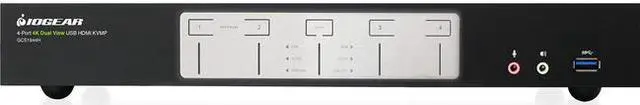 Alt view image 6 of 20 - IOGEAR 4-Port 4K Dual View KVMP Switch with HDMI Connection, USB 3.0 Hub and Audio