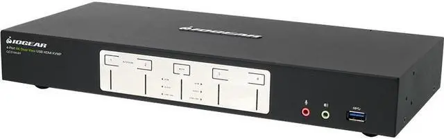 Alt view image 9 of 20 - IOGEAR 4-Port 4K Dual View KVMP Switch with HDMI Connection, USB 3.0 Hub and Audio
