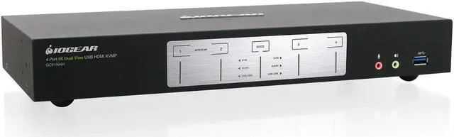 Alt view image 7 of 20 - IOGEAR 4-Port 4K Dual View KVMP Switch with HDMI Connection, USB 3.0 Hub and Audio