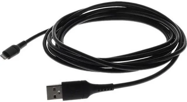 Alt view image 8 of 16 - AddOn 2.0m (6.6ft) USB 2.0 (A) Male to Lightning Male Sync and Charge Black Cable