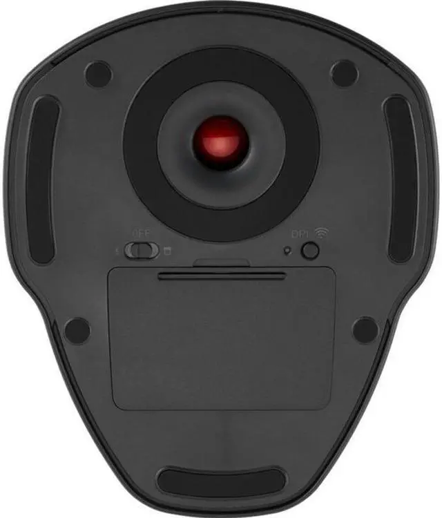 Alt view image 5 of 20 - Kensington Orbit Wireless Trackball with Scroll Ring - Black - Optical - Wireless - Bluetooth - 2.40 GHz - Black, Red - 1600 dpi - Scroll Ring, Scroll Ball - Symmetrical