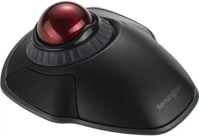 Alt view image 7 of 20 - Kensington Orbit Wireless Trackball with Scroll Ring - Black - Optical - Wireless - Bluetooth - 2.40 GHz - Black, Red - 1600 dpi - Scroll Ring, Scroll Ball - Symmetrical