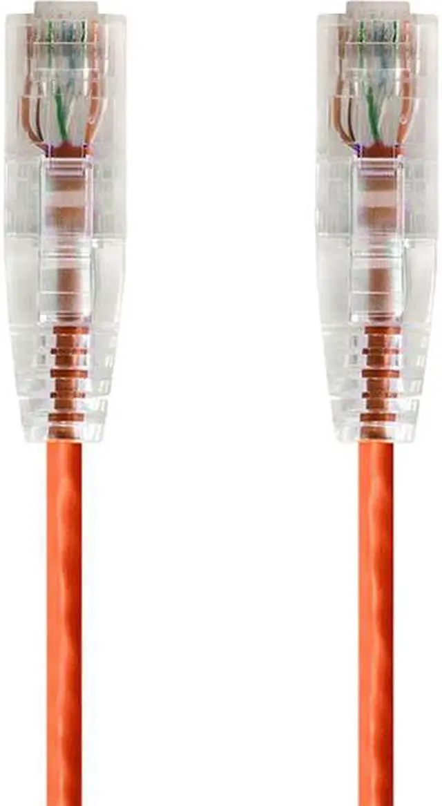 Alt view image 6 of 11 - Monoprice Cat6 Ethernet Patch Cable - 3 feet - Orange | Snagless RJ45 Stranded 550MHz UTP CMR Riser Rated Pure Bare Copper Wire 28AWG - SlimRun Series