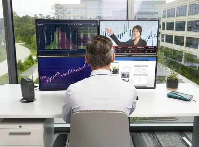 Alt view image 7 of 13 - HP t740 Thin Client Desktop Computer Ryzen V1756B 8GB 128GB eMMC Win10 IoT