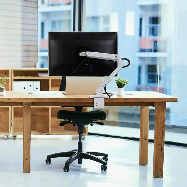 Alt view image 16 of 20 - Ergotron 45-486-216 Mxv Desk Monitor Arm - Adjustable Arm For Monitor (Low Profile) - White - Screen Size: Up To 34 Inch - Desk-Mountable
