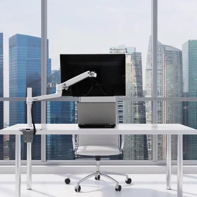 Alt view image 13 of 15 - ERGOTRON 45-537-216 LX DESK MOUNT LCD MONITOR ARM, TALL POLE, BRIGHT WHITE TEXTURED, NO GROMMET