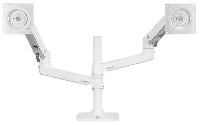 Alt view image 5 of 15 - ERGOTRON LX DUAL STACKING ARM (WHITE).FULLY ADJUSTABLE SIDE-BY-SIDE MONITOR CONF