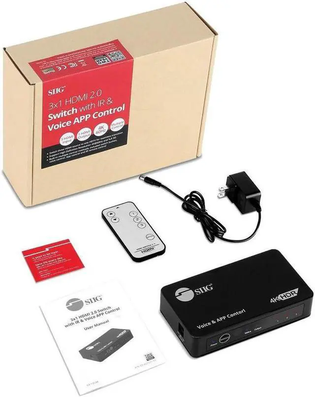 Alt view image 3 of 15 - SIIG 3x1 4K HDMI 2.0 Switch with IR & Voice APP Control CE-H27211-S1