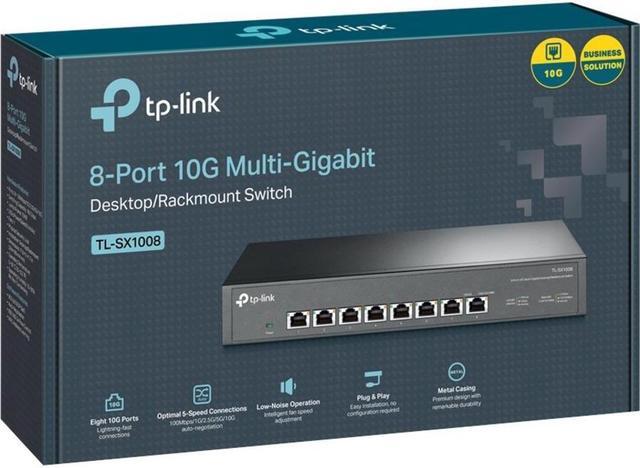Alt view image 6 of 12 - TP-Link TL-SX1008 | 8 Port 10G/Multi-Gig Unmanaged Ethernet Switch | Desktop/Rackmount | Plug & Play | Sturdy Metal Casing | Limited Lifetime Protection | Speed Auto-Negotiation