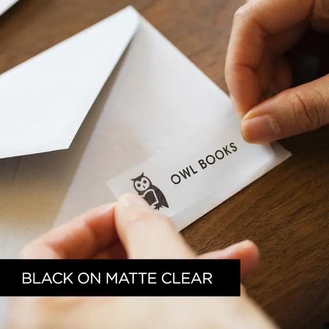 Alt view image 18 of 20 - Brother TZeM31 Black Print on Premium Matte Clear Laminated Tape for P-touch Label Maker, 12.00 mm (0.47”) wide x 8.00 m (26.20 ft.) long