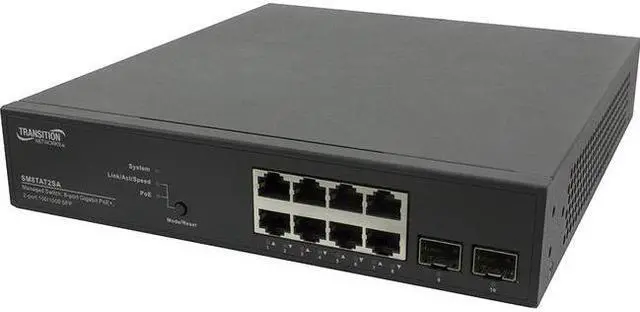 Alt view image 4 of 9 - TRANSITION NETWORKS SM8TAT2SA-NA SMART MANAGED POE+ SWITCH8PORT