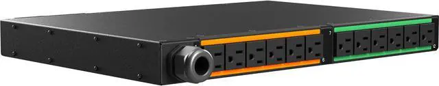Alt view image 3 of 8 - Vertiv VP53100 Geist Switched Rack Power Distribution Unit - 1U Rack| 30A| C13/C19| L6-30P| Horizontal PDU