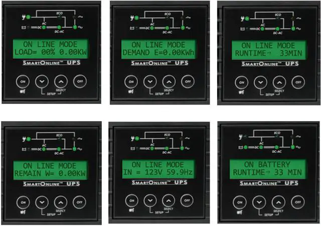 Alt view image 6 of 16 - TRIPP LITE SU1000RTXLCD2UN 1000 VA 900W 6 Outlets Double-Conversion UPS - 6 Outlets, Extended Run, WEBCARDLX, LCD, USB, DB9, 2U Rack/Tower