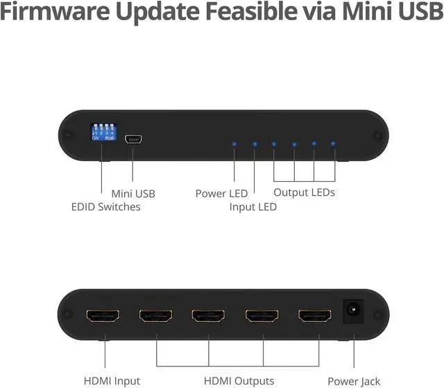 Alt view image 19 of 20 - 1X4 HDMI 2.0 SPLITTER/DIST AMP
