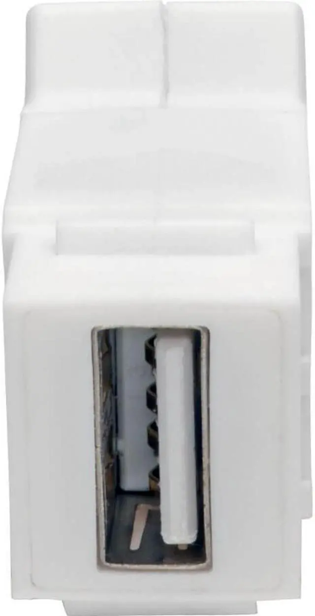 Alt view image 7 of 11 - Tripp Lite USB 2.0 All-in-One Keystone/Panel Mount Angled Coupler (F/F), White (U060-000-KPA-WH)