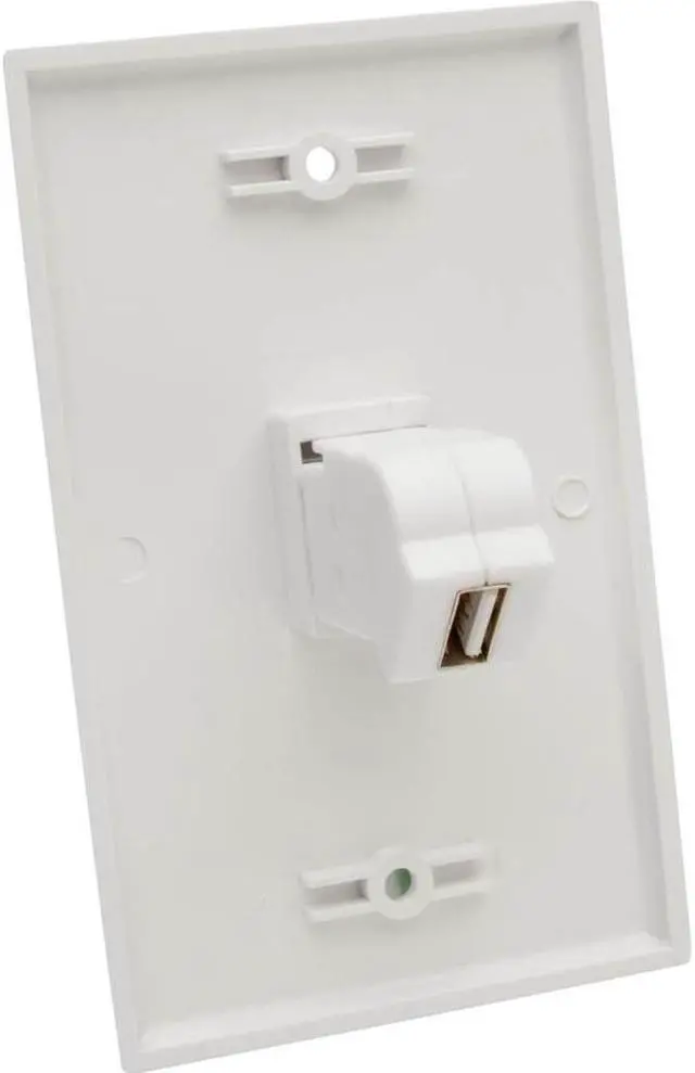 Alt view image 8 of 11 - Tripp Lite USB 2.0 All-in-One Keystone/Panel Mount Angled Coupler (F/F), White (U060-000-KPA-WH)