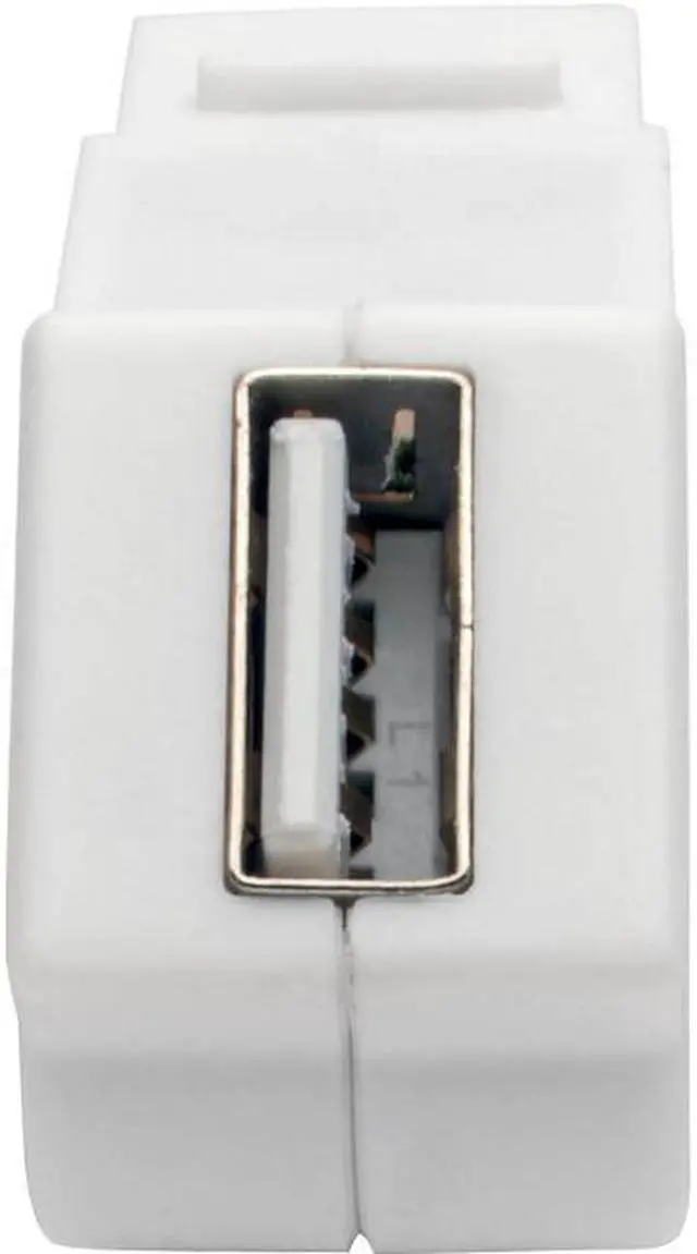 Alt view image 10 of 11 - Tripp Lite USB 2.0 All-in-One Keystone/Panel Mount Angled Coupler (F/F), White (U060-000-KPA-WH)