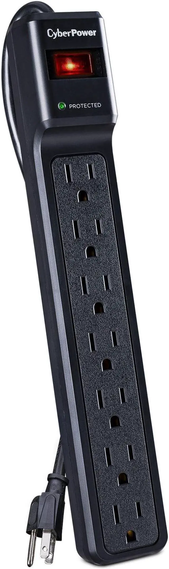 Alt view image 11 of 15 - CyberPower Systems USA CSB7012 CyberPower CSB7012 Essential 7-Outlets Surge Suppressor with 1500 Joules and 12FT Cord - 7 x NEMA 5-15R - 1500 J - 125 V AC Input