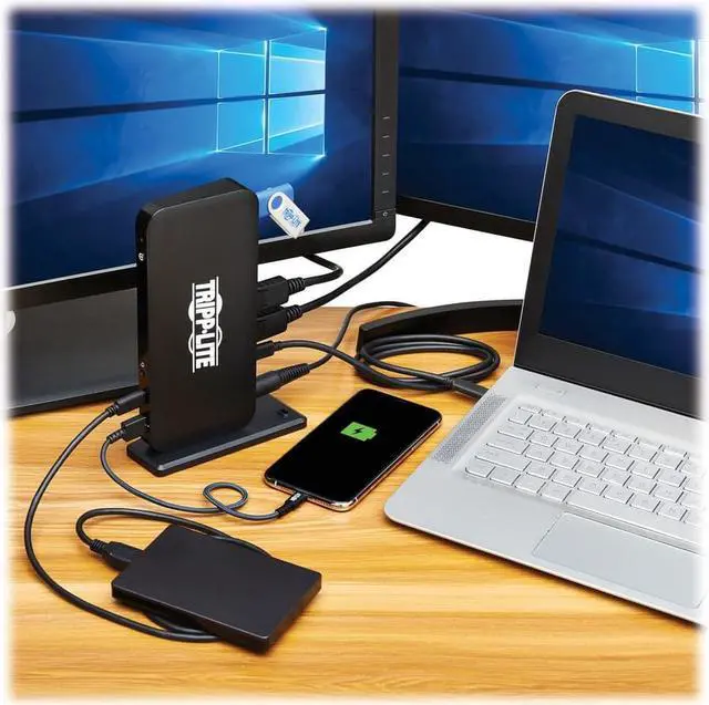 Alt view image 7 of 18 - Tripp Lite USB-C Dock Triple Display 4K 60 Hz HDMI/DisplayPort USB 3.x Gen 2 10Gbps USB-A/USB-C Hub GbE 85W PD Charging Black U442DOCK8B